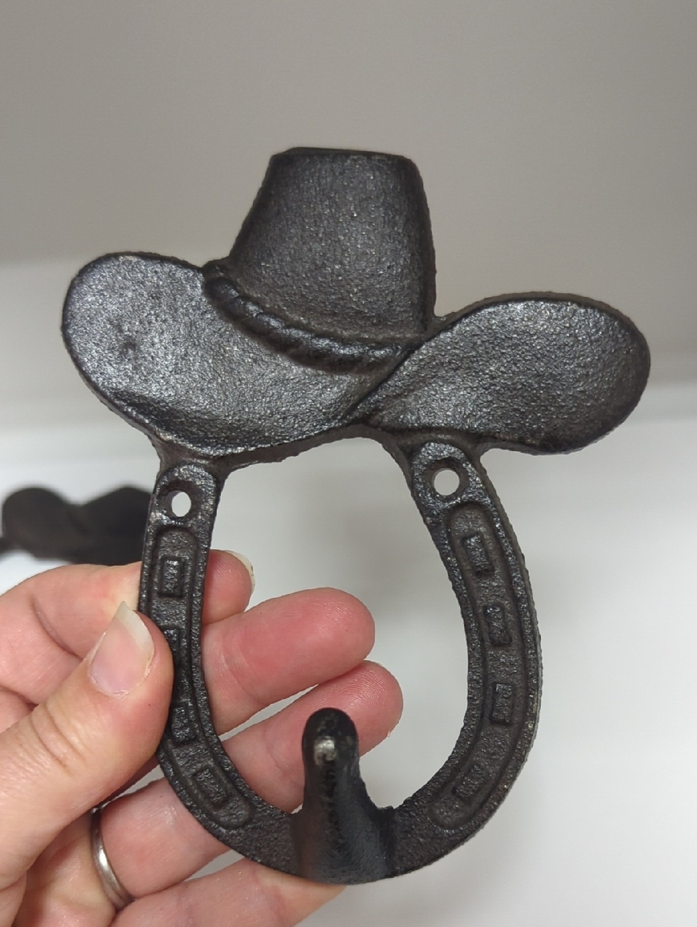Hobby Lobby Black Cast Iron Cowboy Hat Horseshoe Wall Hook